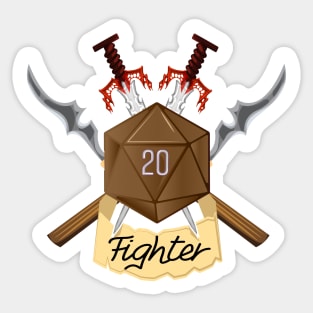 Dungeons & Dragons Fighter D20 Sticker